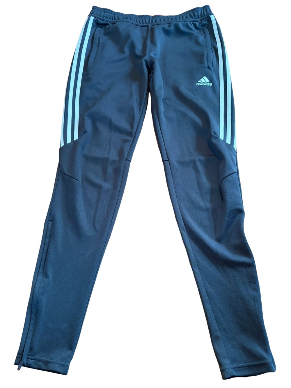 Adidas Climacool Track Pants Charcoal Gray White Zip Ankle Athletic Joggers S